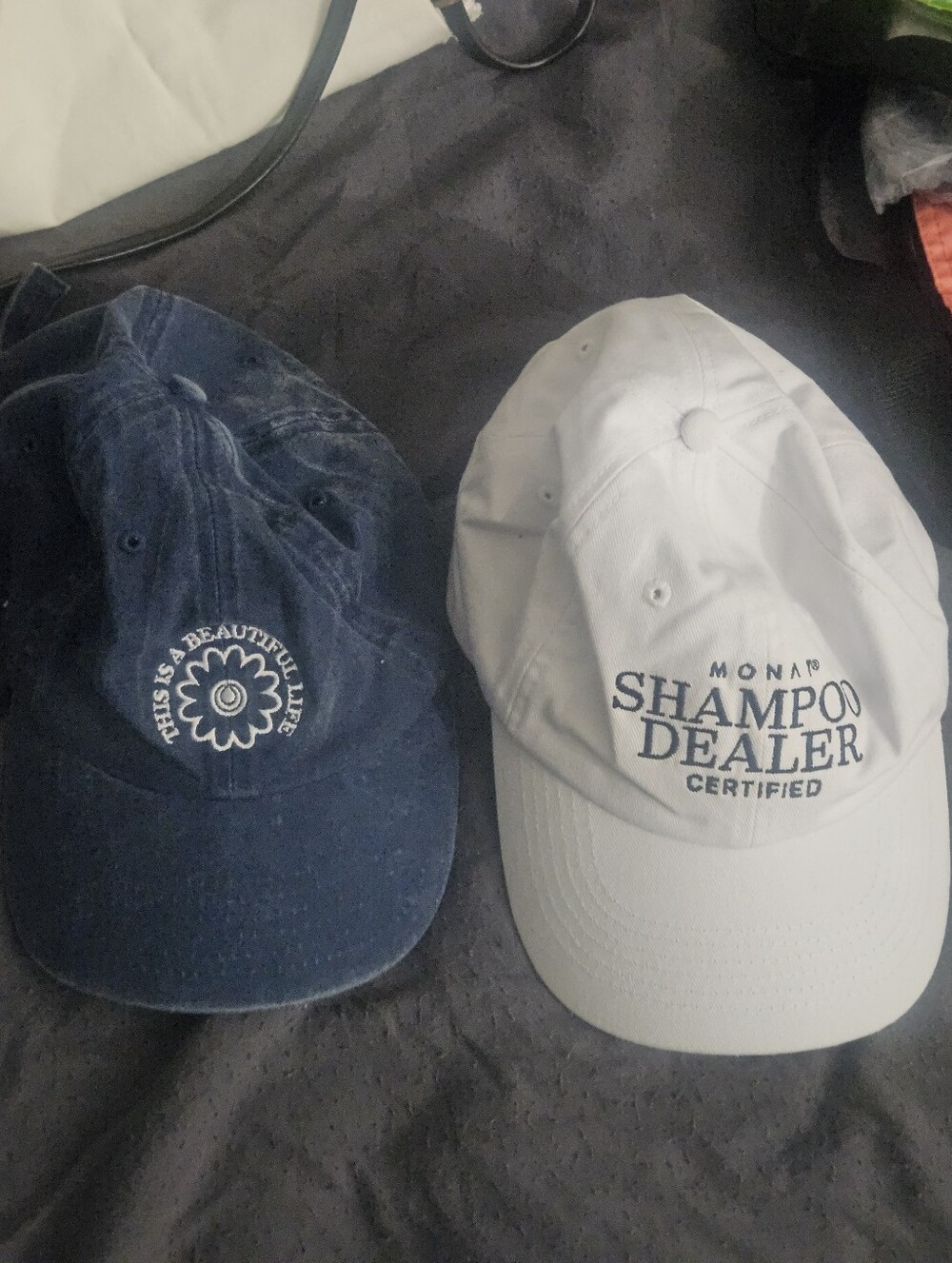 MONAT Embroidered Baseball Caps - Blue & White